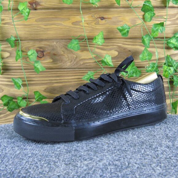 Zara Men's Sneaker Black Leather Size 42‎ Medium Used 2025 - Picture 1 of 7
